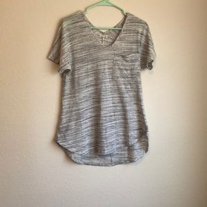 Casual grey and white T-shirt